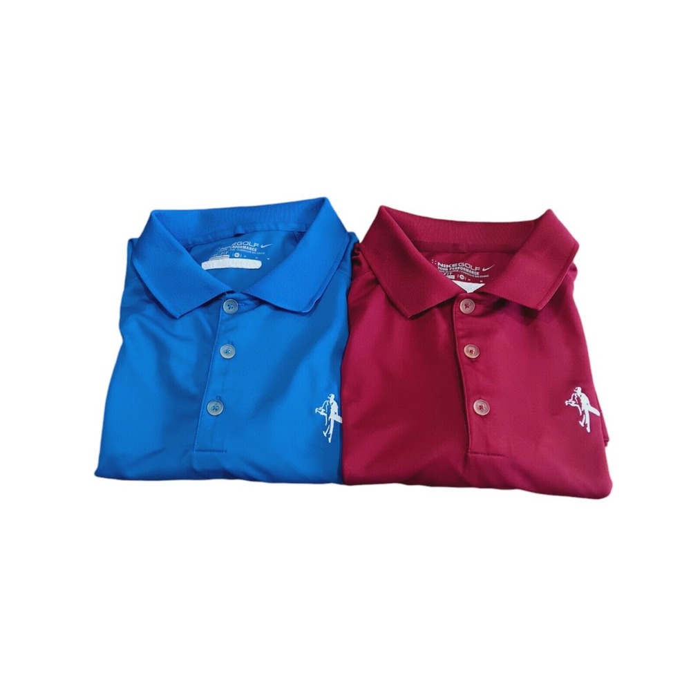 Lot Of 2 Nike Dri-Fit Golf Tour Performance Polo Shirts Mens Medium Corp Logo